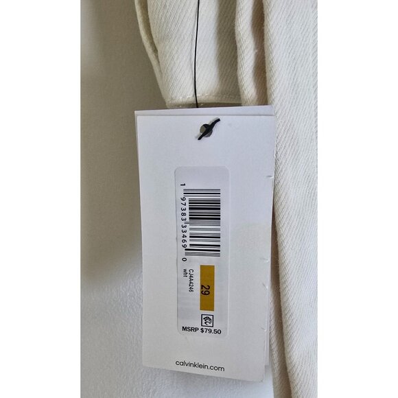 Calvin Klein Womens High Rise Straight Ankle Jeans Size 29 White Denim - Picture 4 of 7